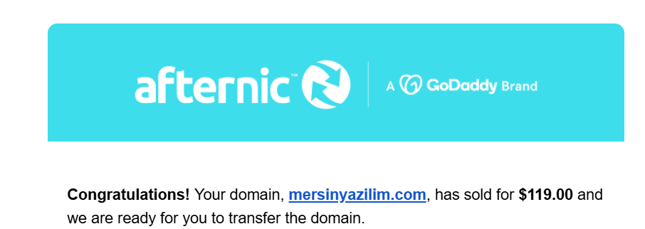 بيع دومين mersinyazilim.com بسعر 119 دولار على Afternic