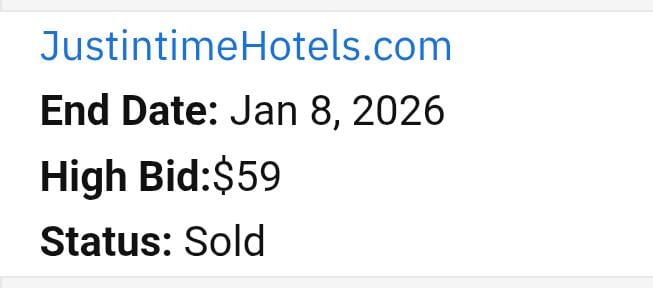 بيع دومين JustintimeHotels.com بسعر 59 دولار على Sedo
